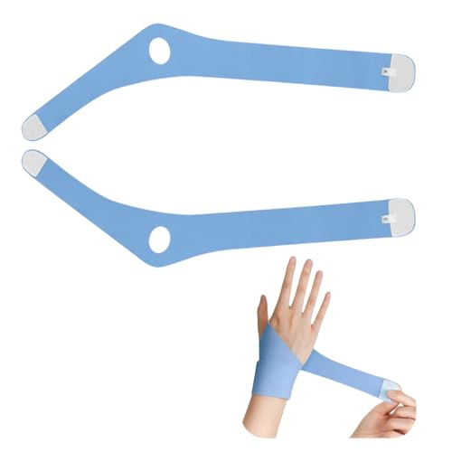 HSTWODE 2 Stück Handgelenkbandage, elastische verstellbare Handgelenkbandage, Schmerzlinderung am Handgelenk linke und rechte Hand (Blau) von HSTWODE