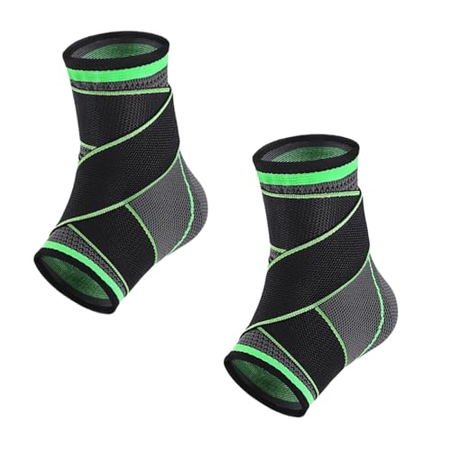HSTWODE 2 Stück Sprunggelenkbandage | Verstellbare Knöchelbandage |Knöchelbandage Sprunggelenk | für Plantarfasziitis, Achillessehne, Fußbandage Sprunggelenk (Grün, L) von HSTWODE