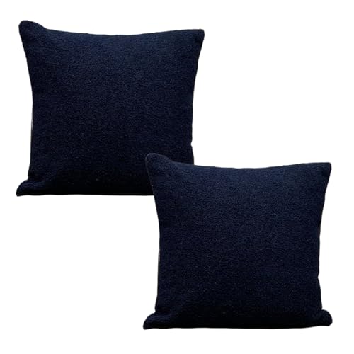 HSTWODE 2er Set Dekorativer Couch-Kissenbezug Weihnachten Kissenbezug 45×45cm kuschelkissen Boho Deko Kissen Flauschig für Stuhl, Sofa, Schlafzimmer, Wohnzimmer, Heimdekoration (Dunkelblau) von HSTWODE