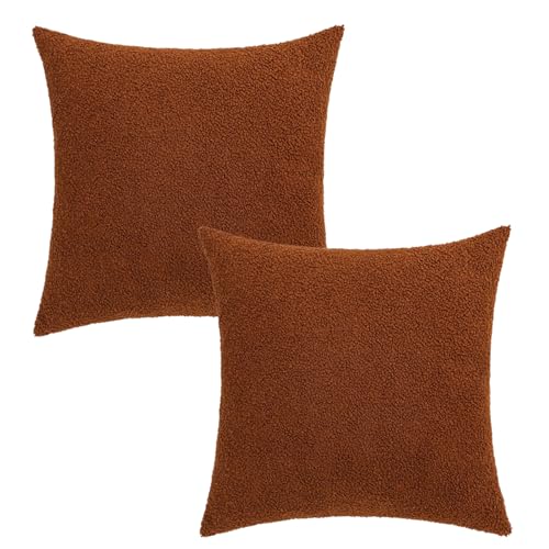 HSTWODE 2er Set Dekorativer Couch-Kissenbezug Weihnachten Kissenbezug 45×45cm kuschelkissen Boho Deko Kissen Flauschig für Stuhl, Sofa, Schlafzimmer, Wohnzimmer, Heimdekoration (Dunkelbraun) von HSTWODE