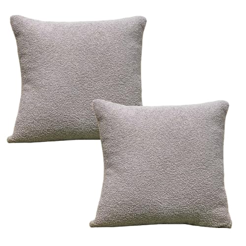 HSTWODE 2er Set Dekorativer Couch-Kissenbezug Weihnachten Kissenbezug 45×45cm kuschelkissen Boho Deko Kissen Flauschig für Stuhl, Sofa, Schlafzimmer, Wohnzimmer, Heimdekoration (Hellgrau) von HSTWODE