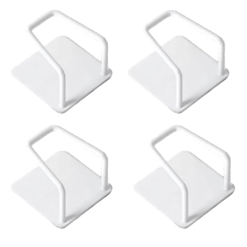 HSTWODE 4 PCS Schwammhalter Spülbecken 304 Edelstahl Schwammhalter Küche Selbstklebend Sponge Holder Silber Kitchen Sink Wasserdicht Spülschwamm Halterung (Weiß) von HSTWODE