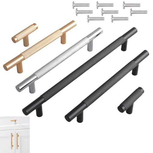 HSTWODE 4 Stück Gerändelte Schrankgriffe Griffe Möbel Möbelgriffe Lochabstand Türgriffe küche Schubladengriffe küchengriffe Vintage Griffe für Küchenschränke Kommode Schrank (Gold, 160mm) von HSTWODE