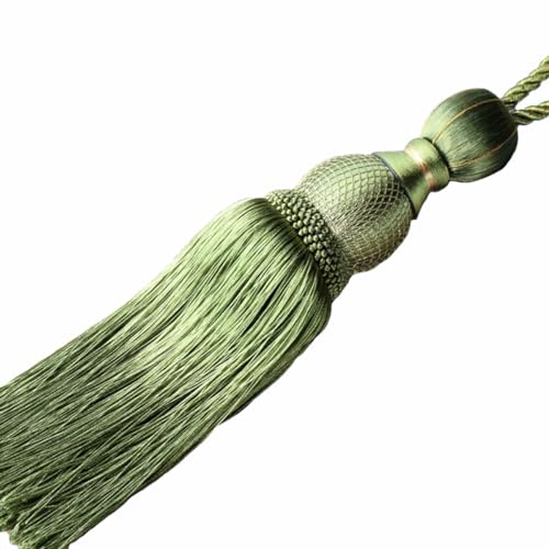 HSTWODE 4 Stück Vorhang Raffhalter, Dekorative Raffhalter mit Quasten, Quaste Gardinen Raffhalter Fenster for Hause Büro Vorhänge verfügbar (Grün) von HSTWODE