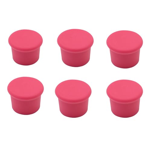 HSTWODE 6 Stücke Silikon Kronkorken, Flaschenverschluss Bierflaschen Universal Bunt,Weinflaschenverschluss Reusable，Geeignet für Sektflaschen, Weinflaschen (Rose) von HSTWODE