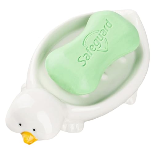 HSTWODE Keramische Nette Tier Seifenschale, selbstentwässernde Seifenhalter für Dusche Badezimmer Badewanne Küche Waschbecken Keramik Tablett Halter (Huhn) von HSTWODE
