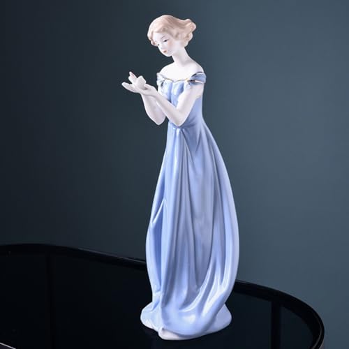HSTWODE-Porzellanfigur Dame Statue Porzellan Dame Skulptur Tisch Ornament Kuchen Topper für zu Hause Raumdekoration Porzellanfigur Keramik Porzellanfiguren (3) von HSTWODE