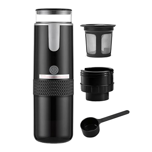 HSTYAIG Tragbare Espressomaschine USB Wiederaufladbare Kaffeemaschine Mini Elektrische Pulver Kapsel Kaffeemaschine 15 Bar Druck Kompatibel mit Groß Kapsel & Kaffee Pulver für Camping Reisen RV von HSTYAIG