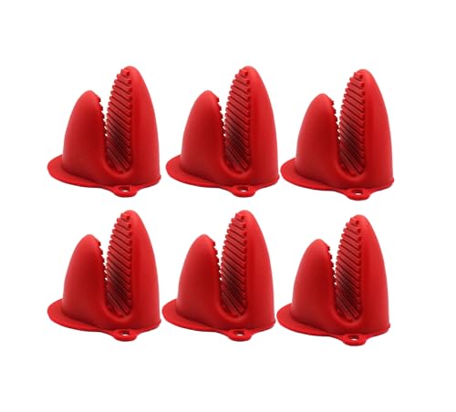 HSU'S Silikon-Backofen-Handschuhe, 6er-Set, Rot, Platinsilikon von HSU'S