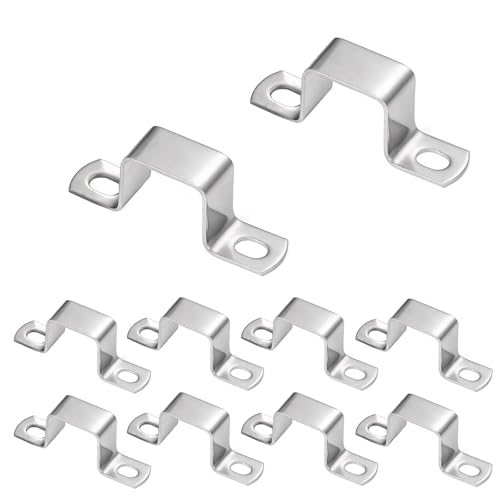 HSUYUN 10 Stück Quadratrohrschelle, 25 x 25 mm Bügelschelle, 304 Edelstahl Schlauchhalter Quadratisch, Rohrhalterung für Rohr, Möbel und Bauinstallationen von HSUYUN