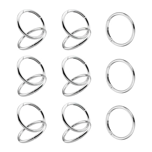 HSUYUN 15 Stück Schlüsselring Federverschluss, InnenØ 38 mm Schlüsselring Karabiner, Silberweiß Zinklegierung Schlüsselringe O-Ring, für Befestigung von Schlüsselringen, Rucksäcken von HSUYUN