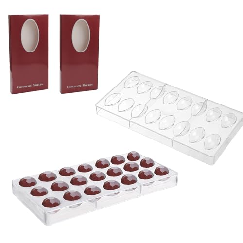HSUYUN 2 Stück Pralinen Form, Transparent 3D Schokoladenformen, Multifunktional Form Schokolade, Bonbon Formen für Herstellung von Schokolade, Kuchen, Süßigkeiten von HSUYUN