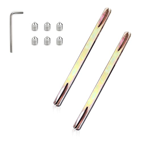 HSUYUN 2 Stück Vierkantstift 8 mm, 8 x 130 mm Türgriff Spindelstange, Drückerstift Eisen-Vierkantstift mit Schrauben und Schraubenschlüssel, für Dreiriegel-Türschlösser, Drückerschlösser von HSUYUN