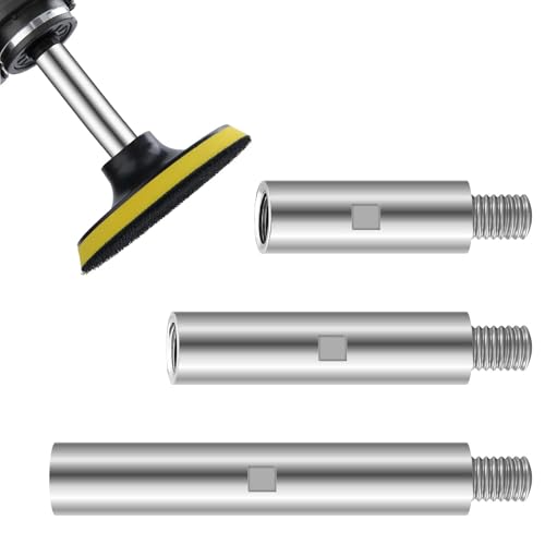 HSUYUN 3 Stück Winkelschleifer Verlängerung, M14 Aluminiumlegierung Winkelschleifer Verlängerungsstange, 75 mm 100 mm 140 mm Poliermaschine Verlängerung, für Haushalt, Autowerkstatt, Werkstatt von HSUYUN