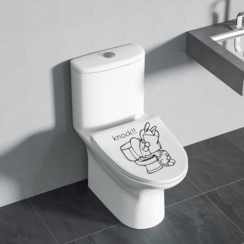 HSUYUN Aufkleber für Toilettendeckel, 2 Stück WC Deckel Aufkleber, Lustiges WC Kasten Aufkleber, Selbstklebendes Design Ufkleber für Toilettendeckel, für Toilettendeckel, Wände von HSUYUN