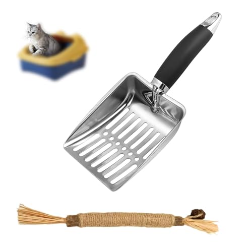 HSUYUN Katzenschaufel für Katzenklo, 26 cm Katzenstreuschaufel Metall, Edelstahl Schaufel für Katzentoilette, Schaufel Katzenstreu mit Griff, für Katzenstreu, Muscheln, Sand HSUYUN Katzenschaufel für Katzenklo, 26 cm Katzenstreuschaufel Metall, Edelstahl Schaufel für Katzentoilette, Schaufel Katzenstreu mit Griff, für Katzenstreu, Muscheln, Sand von HSUYUN