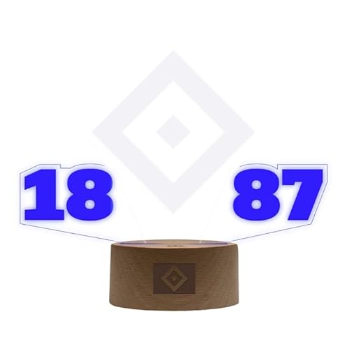 HSV Hamburger SV LED Lampe Licht Nachtlicht Logo Wappen ** Logo 1887 ** von Hamburger SV