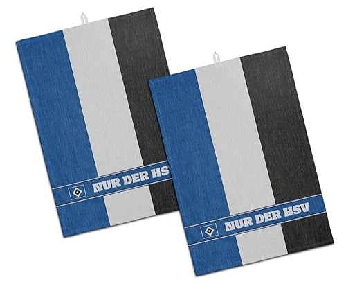 Hamburger SV HSV Geschirrhandtuch 2er-Set Blockstreifen von Hamburger SV