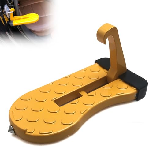HSXDTK Klappbarer Auto Türpedal für Volvo XC-60 II (XC60), Türstufe Trittbretter mit U Haken Verriegelung, Autotürstufe zum Autodach,A/Yellow von HSXDTK