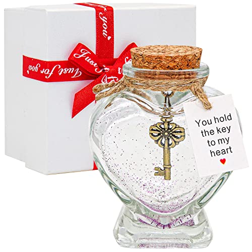 Du hältst den Schlüssel zu meinem Herzen - Dekorative Flasche Geschenk für Freundin oder Freund Valentinstag/Weihnachten - Key in a Bottle Jahrestag Jar Geschenk für Frau oder Mann von HSXIANG