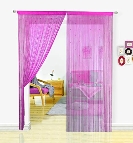 HSYLYM, Perlenvorhang für Türen, Wohnzimmer, als Raumteiler oder Dekoration, Textil, Rose, 90x200cm von HSYLYM