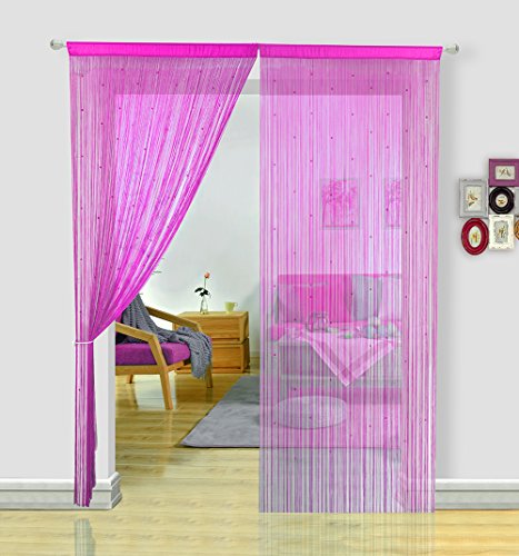 HSYLYM, Perlenvorhang für Türen, Wohnzimmer, als Raumteiler oder Dekoration, Textil, Rose, 90x245cm von HSYLYM