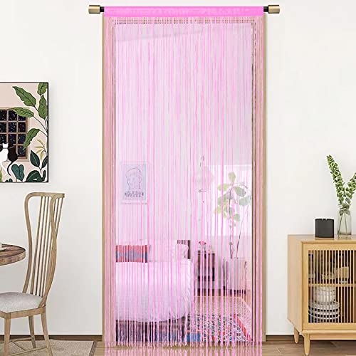 HSYLYM String Türvorhang Fensterdekoration Raumteiler Dekoration Einzelvorhang für Fenster 90x200cm Baby Pink von HSYLYM