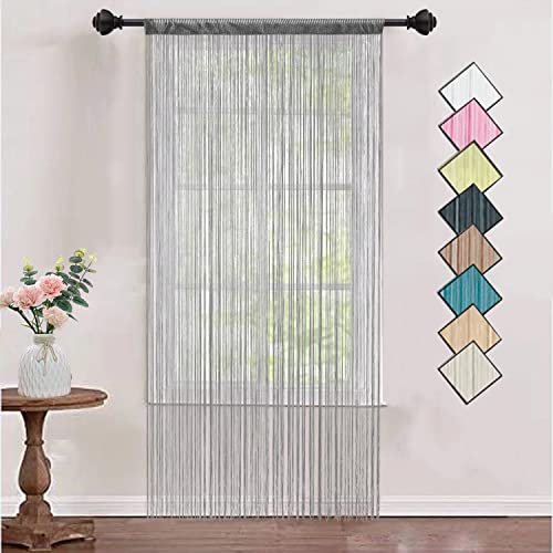 HSYLYM String Vorhänge Dichte Dekorative Verwendung Single Door Vorhang für Windows,Grau,90 x 200 cm von HSYLYM