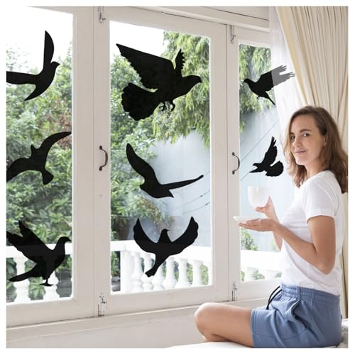 22 Stück Fensteraufkleber Vogelschutz, Groß Anti-Kollision Fenster Aufkleber, PVC Vogelschutz Aufkleber Schwarz Vögel Deko, Scheiben aufkleber 22 Stück Fensteraufkleber Vogelschutz, Groß Anti-Kollision Fenster Aufkleber, PVC Vogelschutz Aufkleber Schwarz Vögel Deko, Scheiben aufkleber von HSYTEK