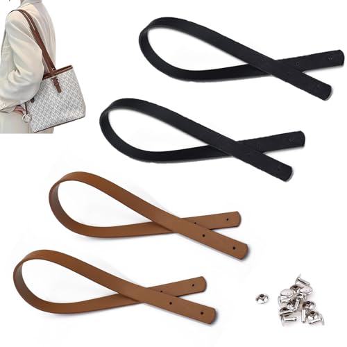 4 Stück Taschenhenkel, Taschengriffe Leder, Lederriemen für Taschen, Leder Taschengriffe, PU Schultergurte Henkel für Taschenmit Nieten Lederhandtasche Griffe Für Gehäkelte Taschen, Schwarz,Braun 4 Stück Taschenhenkel, Taschengriffe Leder, Lederriemen für Taschen, Leder Taschengriffe, PU Schultergurte Henkel für Taschenmit Nieten Lederhandtasche Griffe Für Gehäkelte Taschen, Schwarz,Braun von HSYTEK
