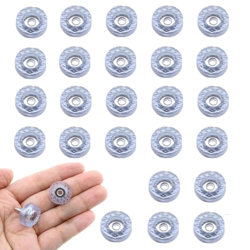 HSYTEK 25stk Gummifüße Schraubbar, 18 mm Transparente Möbelfüße Schneidebretter Füße Gummipuffer, Runden Gummifüße für Möbel Elektronik Küchengeräte rutschfeste von HSYTEK