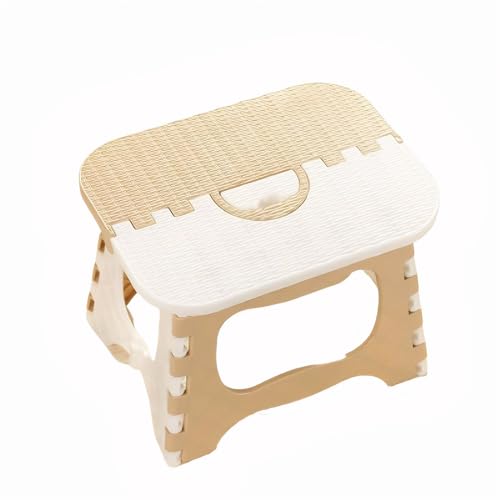 Premium Klapphocker für Kinder & Erwachsene – Extra-Sicherer Tritthocker Faltbarer Kunststoff Klappstuhl mit Anti-Rutsch-Basis - Perfekt für Zuhause, Camping & Outdoor, Von HSYTEK (Khaki) von HSYTEK