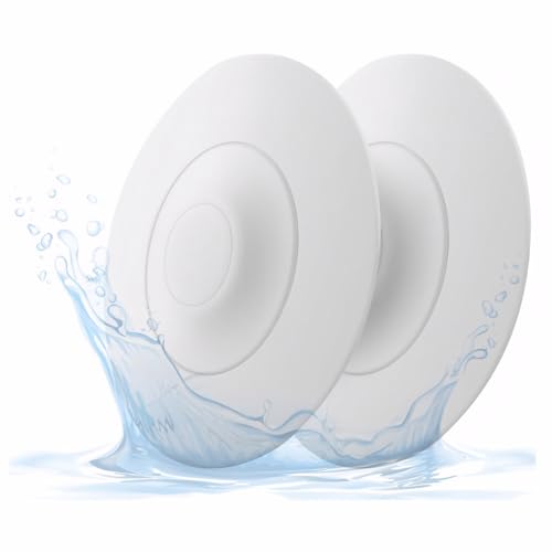 Premium Universal Abflussstopfen - Effektiver Haarschutz & Leichtreinigung - 2er Set für Waschbecken & Badewanne - Von HSYTEK (Weiß) von HSYTEK