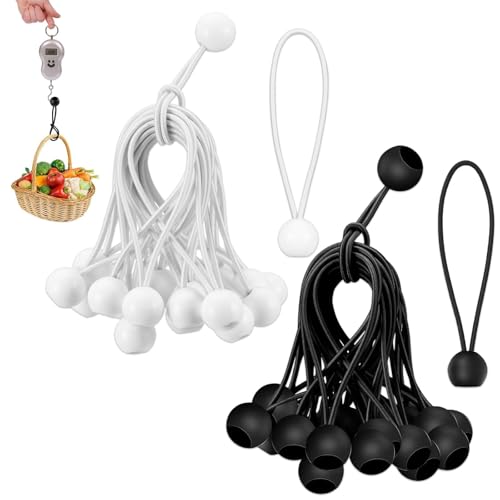 Spanngummis mit Kugel, 12 Stück 15 cm Planenspanner, Multifunktional Spanngummi, Gummiseil Expander mit Kugel, Robuste Gummispanner Zeltgummis für Planen Zelt Banner, Campingzelten von HSYTEK