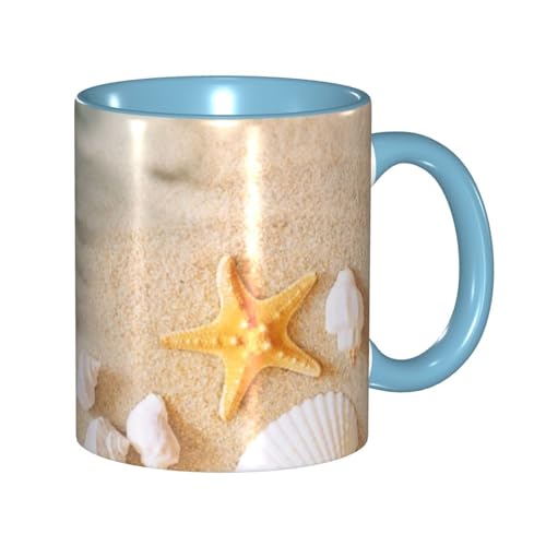 HSZSQZWH Doppelfarbige Keramikbecher mit Strandmuschel – lebendige Tassen für Kaffee- und Teeliebhaber – bunte Heimdekoration HSZSQZWH Doppelfarbige Keramikbecher mit Strandmuschel – lebendige Tassen für Kaffee- und Teeliebhaber – bunte Heimdekoration von HSZSQZWH
