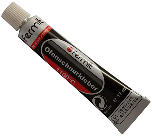 Dichtschnurkleber Ofenschnurkleber Hochtemperaturkleber Dichtung 1100°C Fermit 1 bis 5 Tuben 17 ml (2 Tuben 17 ml) von Fermit