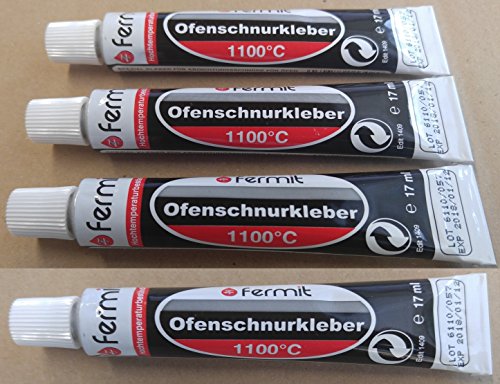 4 Tuben Ofenschnurkleber Schamottekleber Dichtschnurkleber Hochtemperaturkleber 1100°C Tube 17 ml Farbe beige von LANZZAS