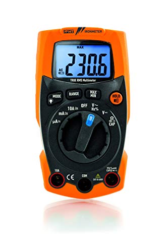 HT-Instruments Extrem Robustes Digitales Multimeter TRMS bis 600 V AC/DC mit Integrierter LED Leuchte, 1 Stück, IRONMETER HT-Instruments Extrem Robustes Digitales Multimeter TRMS bis 600 V AC/DC mit Integrierter LED Leuchte, 1 Stück, IRONMETER von HTI