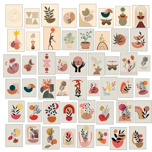 HT LIFE Boho-Wand-Collage-Set, Raumposter, Kunstdruck, Mädchen-Schlafzimmer-Dekor, Foto-Collage-Set, Schlafsaal-Wanddekoration, Boho-Poster, 50 Stück, 10,2 x 15,2 cm (Collagen-Kit B, 10,2 x 15,2 cm) von HT LIFE