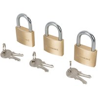 Silverline - 3 x Vorhängeschloss 40 mm verschiedenschließend von Silverline