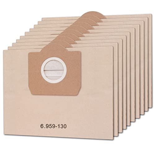 TOPHINON 10 Stück Papierfilterbeutel für Kärcher 6.959-130.0, WD3 Staubsaugerbeutel Papier Filtertüten Beutel für WD3 1629 MV3 Premium A2201 2204 2504 2554 2251 2604 Staubsaugertüten Staubbeutel von HT TopHinon