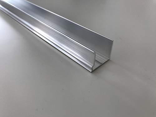 Alu-Abschlußprofil für Stegplatten aus XT PC PMMA Acrylglas Aluminium U-Profile Alu-U-Abschlussprofil Stärke 16 mm Länge 1200 mm mit Universal-Tropfkante von Wandbreite