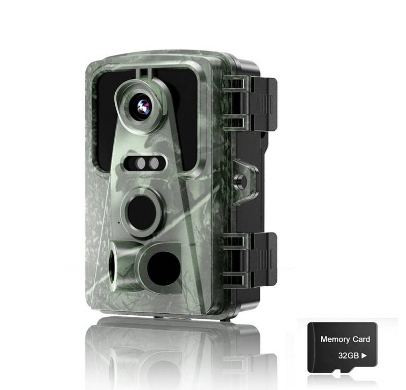 HT Wildkamera 16MP 1080P IP66 wasserdichte Infrarot (AuBenbereich, mit Bewegungsmelder und Nachtsicht) von HT