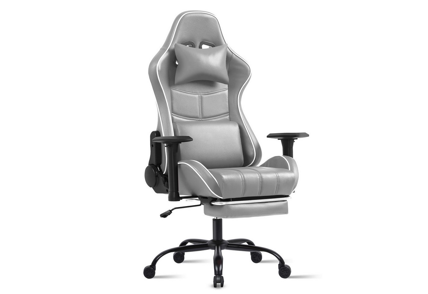 HT Gaming-Stuhl Bürostuhl mit Fußstütze, Ergonomischer Gamer Stuhl, Maximale Belastung 1000 kg, 360° drehbar von HT