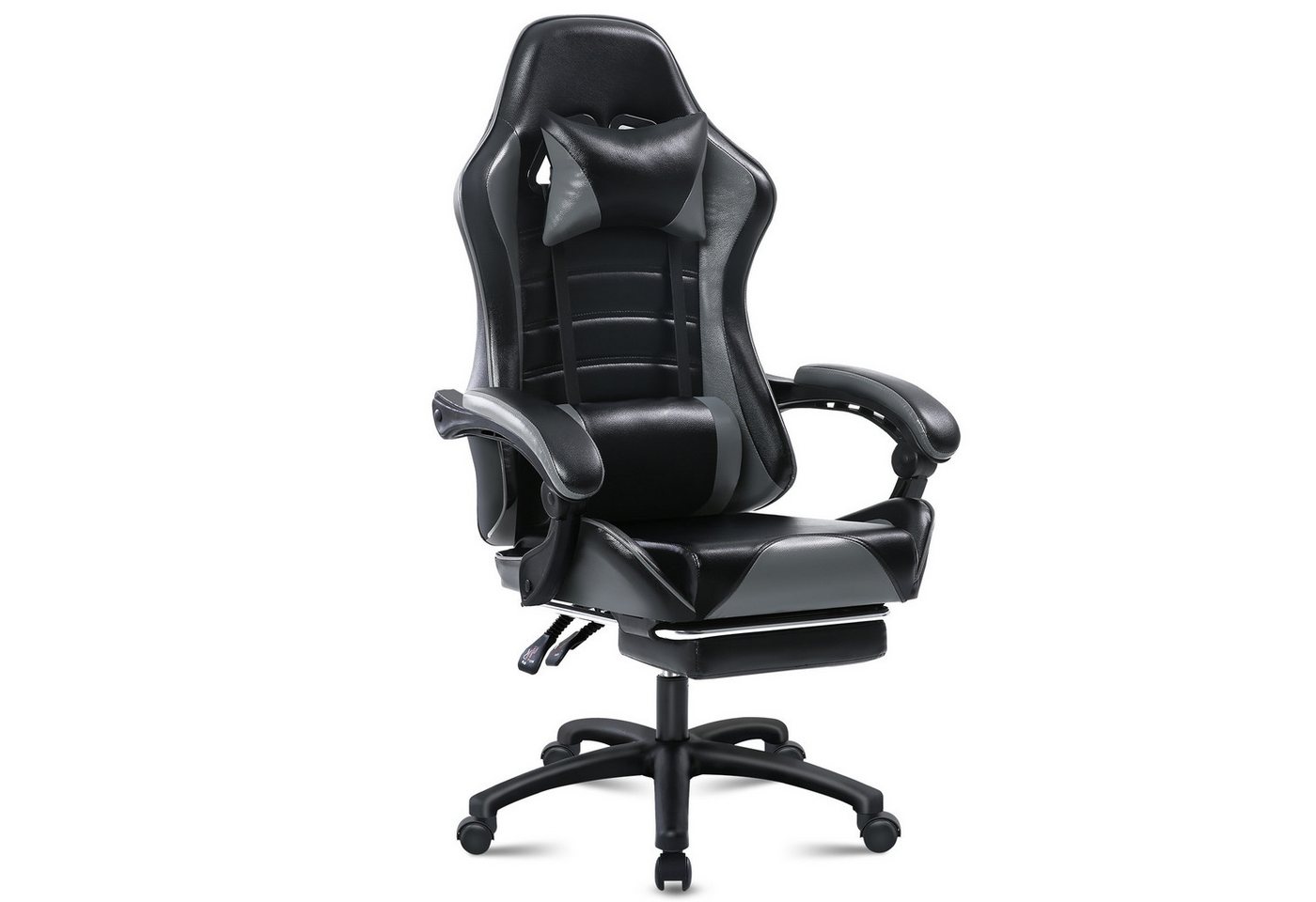 HT Gaming-Stuhl mit PU-Leder, Maximale Belastung 159 kg, 360° drehbar, ergonomisches Design von HT