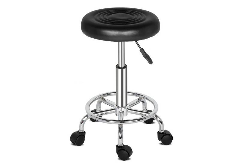 HT Kopfstandhocker Rundes Stool mit Linien-Rotationsbar, - Hochwertiges Design und Komfort - Schwarz von HT