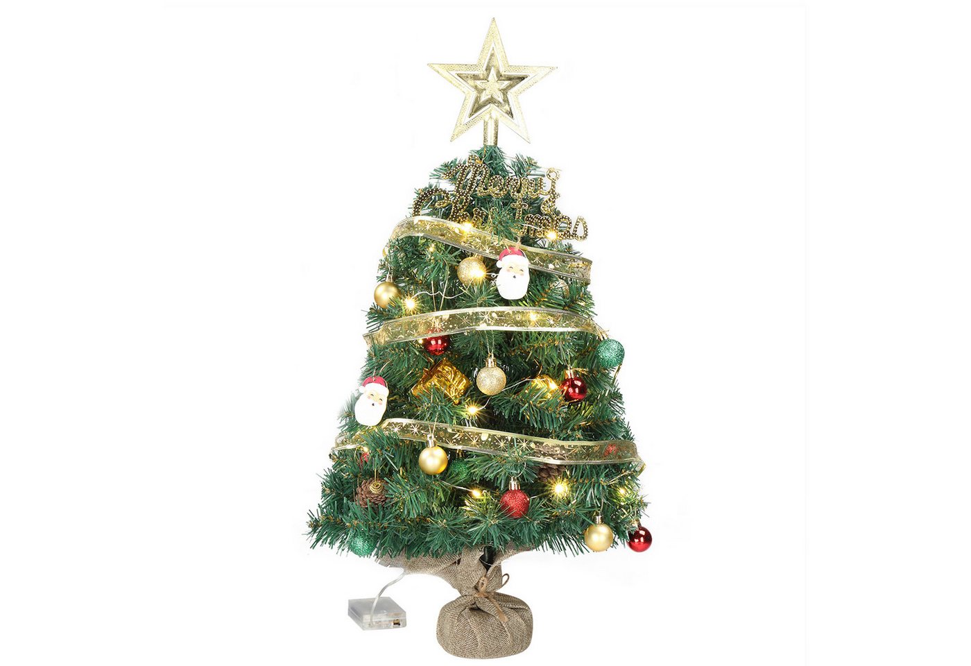 HT Künstlicher Weihnachtsbaum mit Beleuchtung, Mini Tannenbaum für Weihnachtsdeko, 3 Modi HT Künstlicher Weihnachtsbaum mit Beleuchtung, Mini Tannenbaum für Weihnachtsdeko, 3 Modi von HT