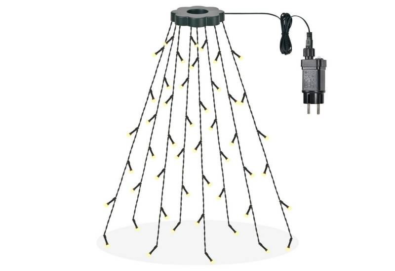 HT LED-Lichterkette Weihnachtsbaum Lichterkette mit Ring und 8 Girlanden, 48-flammig, LED Überwurf Lichterkette Weihnachtsbaum, Bunt von HT
