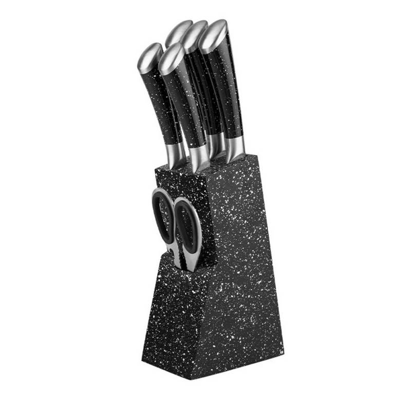 HT Messer-Set Messerblock Scharf Edelstahl Messerset Set (7-tlg), Profi Küchenmesserset von HT