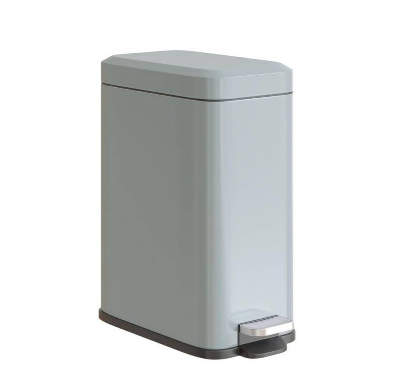 HT Mülleimer 5L Treteimer mit Softclose-Deckel und Pedal, Abfalleimer Metall, Inneneimer Kosmetikeimer für Wohnzimmer, Büro, 29,2 x 14 x 32 cm von HT